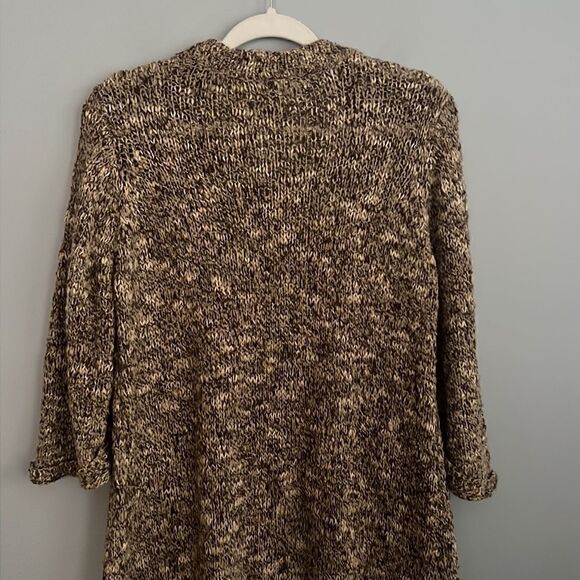 Dress Barn Women’s 1X beautiful thick knit slouchy neutral tan cardigan sweater - Picture 12 of 15